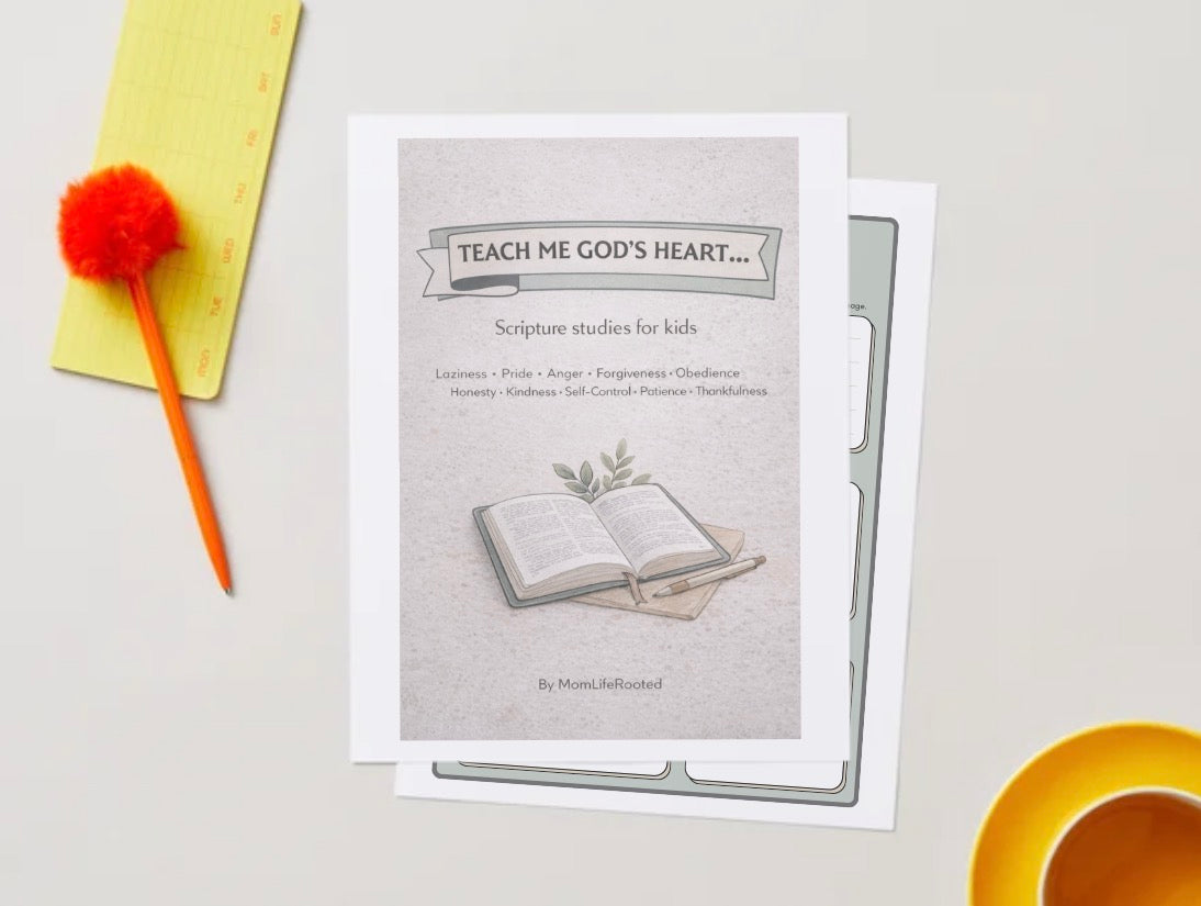 Teach Me God’s Heart – Scripture Studies for Kids (10-Page Bundle)