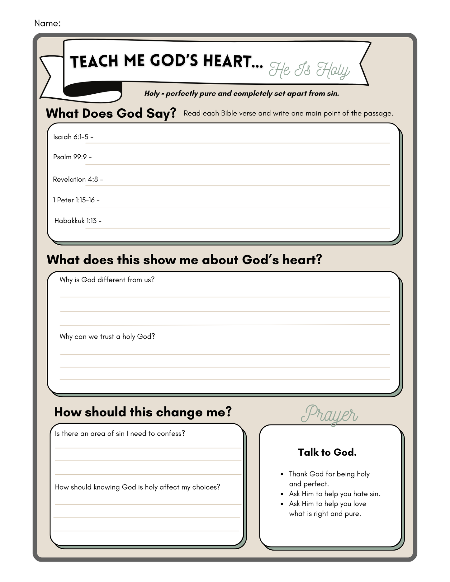 Teach Me God’s Heart: The Attributes of God