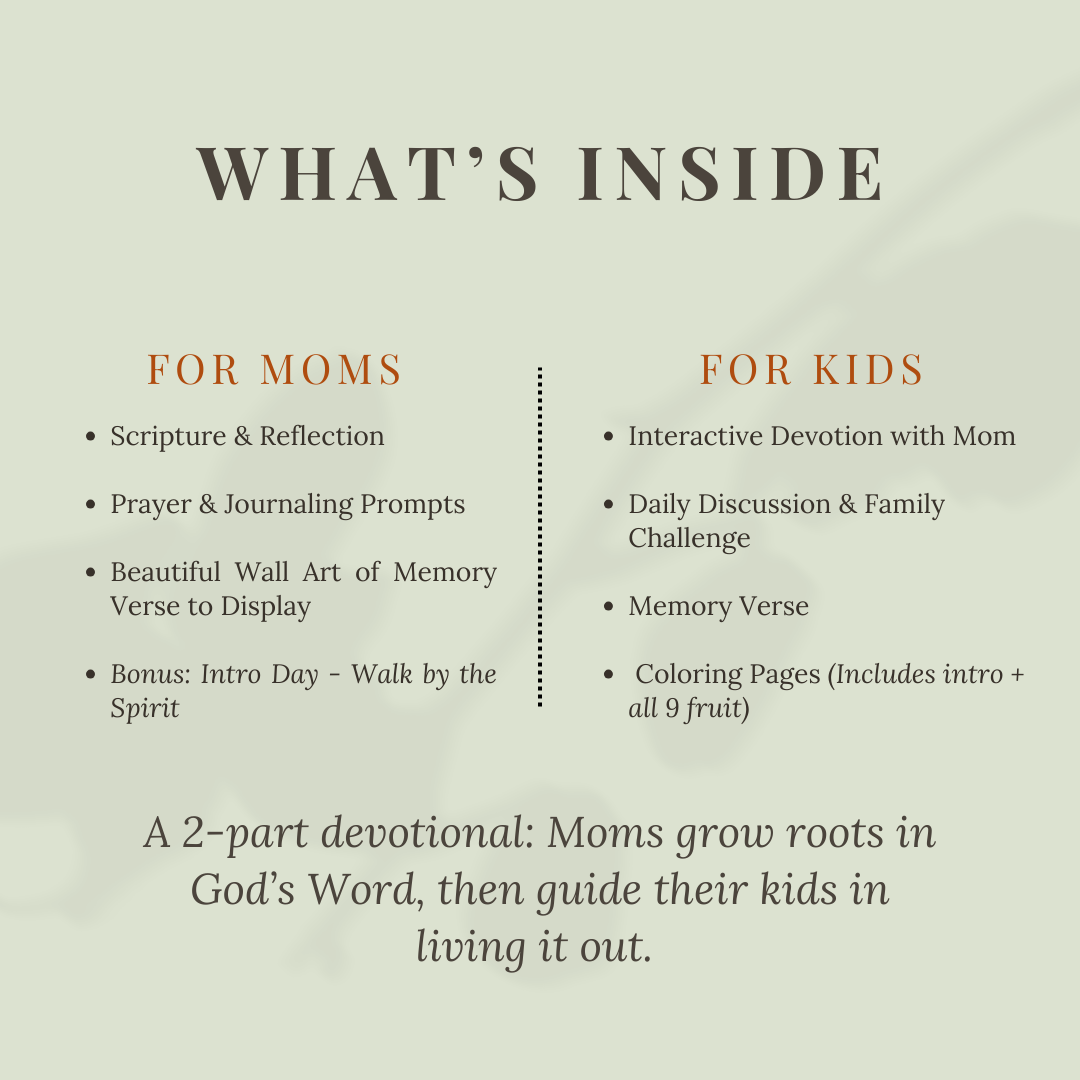 Roots & Shoots: Fruit of the Spirit (11 Day Devotional for Moms + Kids)