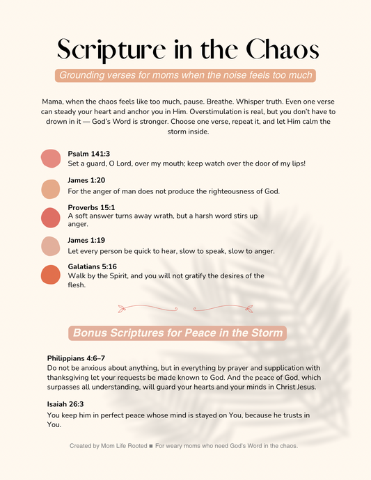 Scripture In the Chaos Printable
